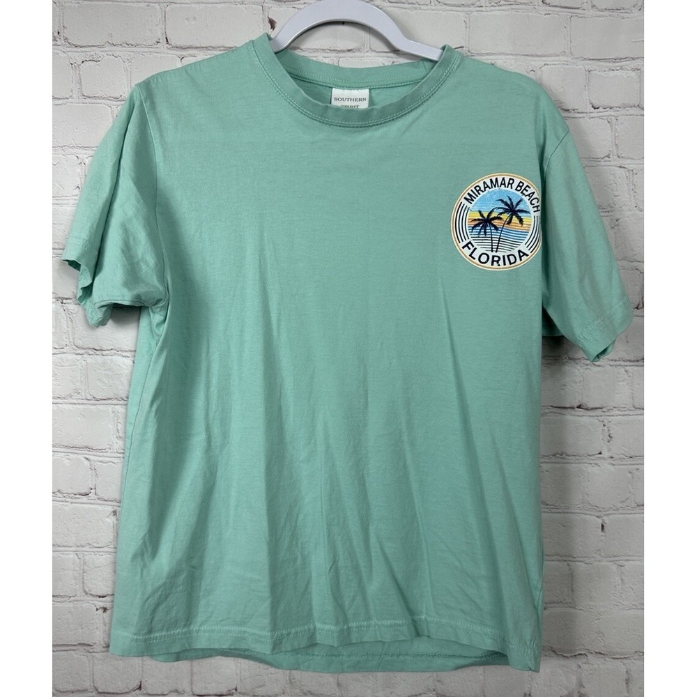 Miramar Beach Florida FL Fla short sleeve cotton green t-shirt, sz S